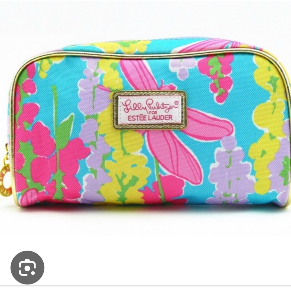 NWOT Lily Pulitzer For Estee Lauder Signature Floral Print Makeup Beauty Bag